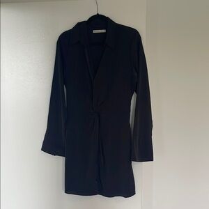 Button down tie front Black Abercrombie Dress